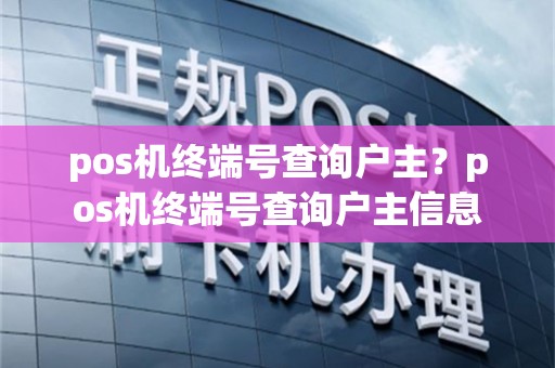 pos机终端号查询户主？pos机终端号查询户主信息