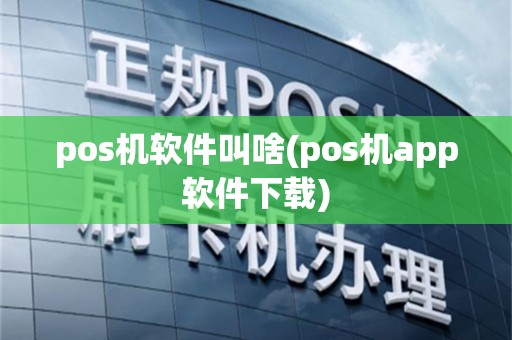 pos机软件叫啥(pos机app软件下载)