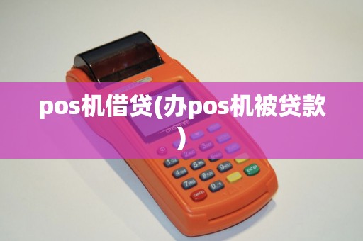 pos机借贷(办pos机被贷款)