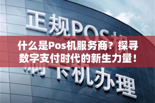 什么是Pos机服务商？探寻数字支付时代的新生力量！