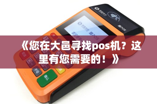 《您在大邑寻找pos机？这里有您需要的！》