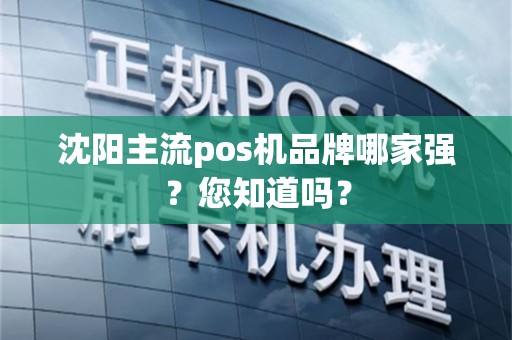 沈阳主流pos机品牌哪家强？您知道吗？