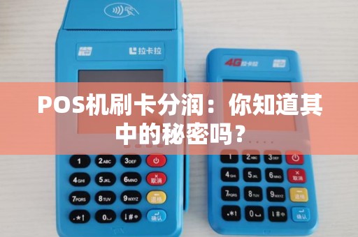POS机刷卡分润：你知道其中的秘密吗？