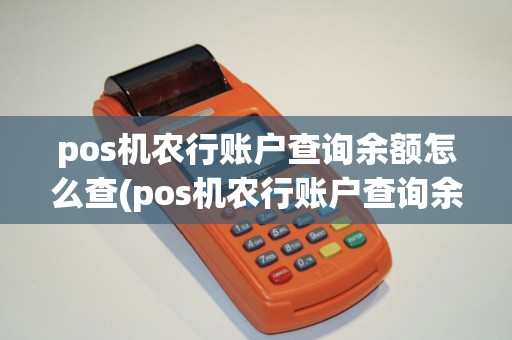 pos机农行账户查询余额怎么查(pos机农行账户查询余额)