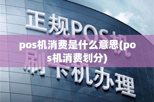 pos机消费是什么意思(pos机消费划分)