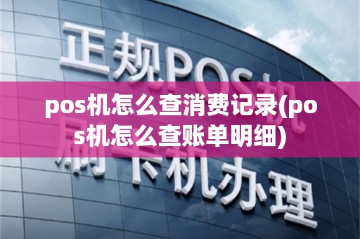 pos机怎么查消费记录(pos机怎么查账单明细)