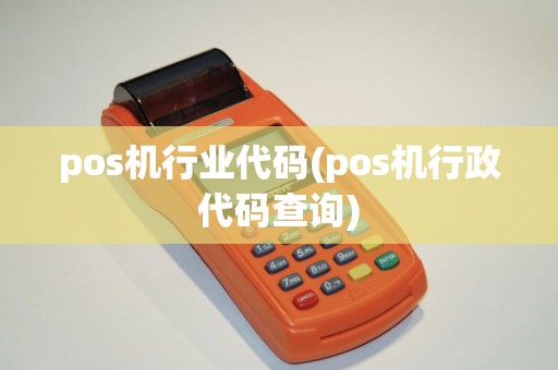 pos机行业代码(pos机行政代码查询)