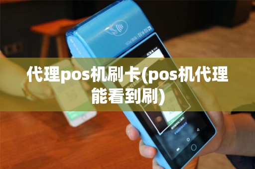 代理pos机刷卡(pos机代理能看到刷)
