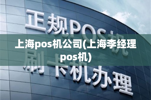 上海pos机公司(上海李经理pos机)