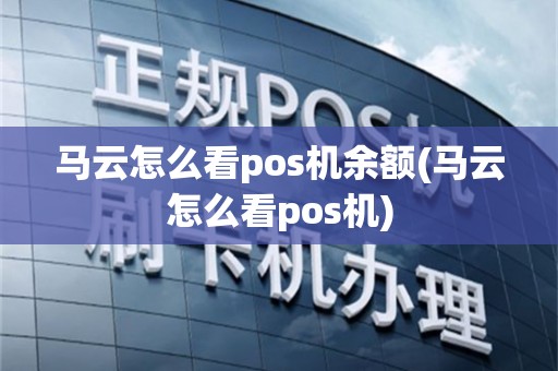 马云怎么看pos机余额(马云怎么看pos机)