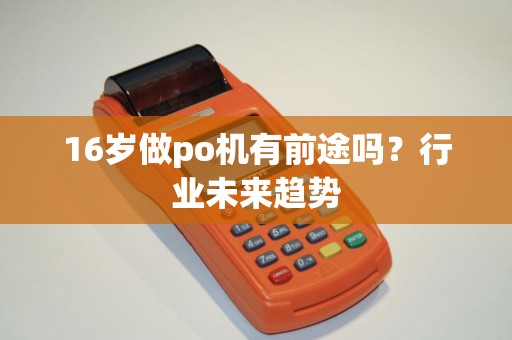 16岁做po机有前途吗？行业未来趋势