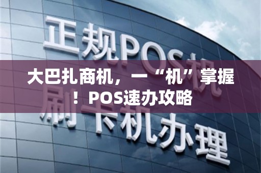 大巴扎商机，一“机”掌握！POS速办攻略