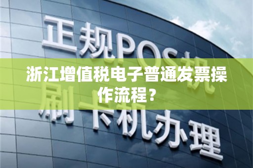 浙江增值税电子普通发票操作流程？